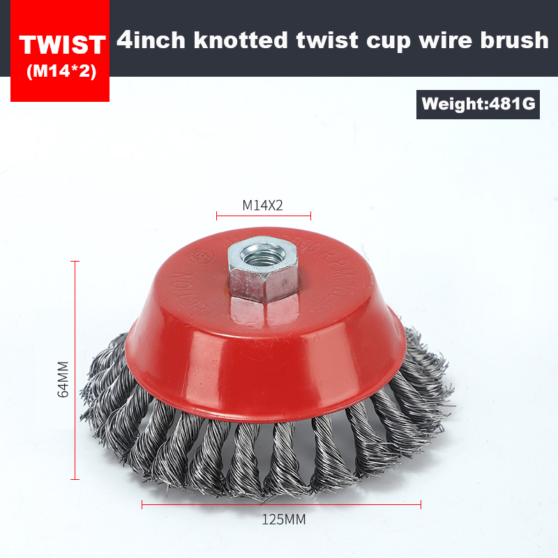 4 Inch Knotted Twist Cup Wire Brush